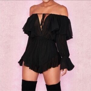 House of CB Playsuit Ruffled Chiffon